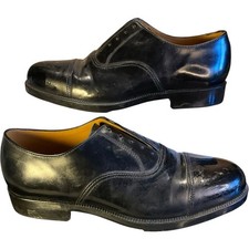 British Army Parade Shoes Oxford Black Leather Cap Toe Size 8L Service Dress