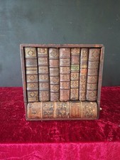 Antique Trompe-l Oeil Book Box Stationery Box. Leather Bound Circa 1900 Rare