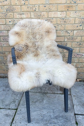 Natural sheepskin rug herdwick - natural,