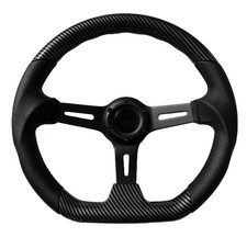 BLACK D2 CARBON FIBRE SPORTS STEERING WHEEL 350mm 6x70mm for VAUXHALL