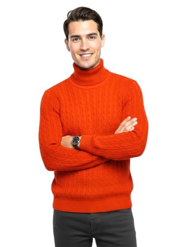Men roll neck cable - men's, knit