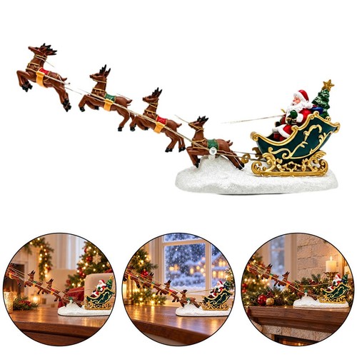 Glowing resin santa sleigh - glowing,