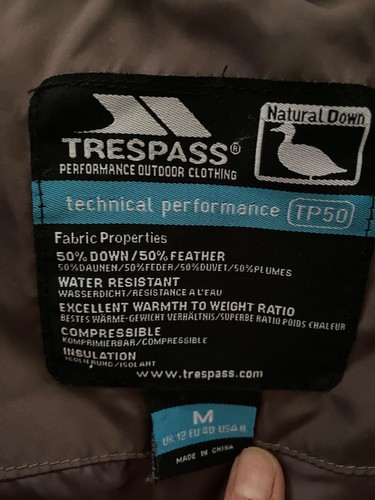 Trespass feather down coat - feather/down,