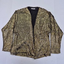 JAEGER Jacket 10 38 Gold Women's Formal Evening Wear Sequin Wrap
