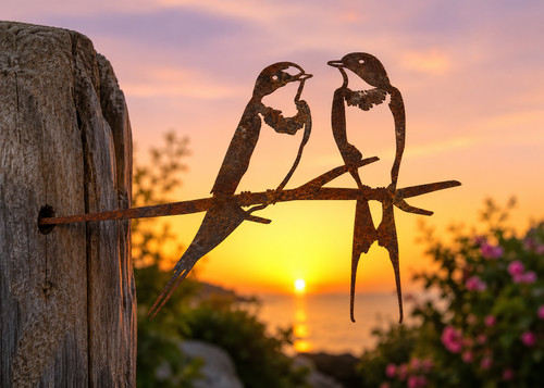 Rusty swallows pair couple - swallows,