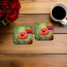 Red Poppy Coasters / Coaster
