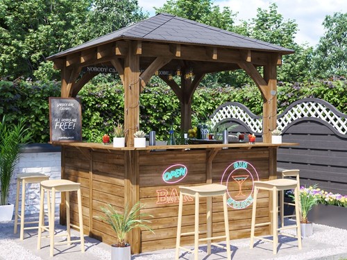 Wooden garden bar - garden, 2.5m