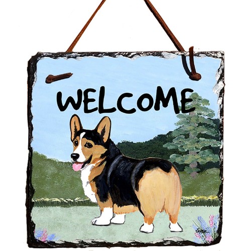 Corgi tricolor hanging slate - corgi,