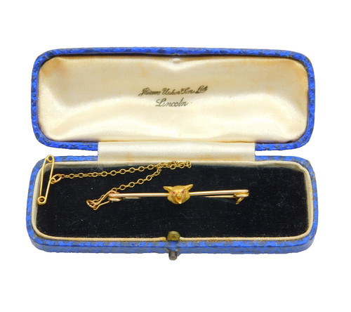 Victorian boxed 18ct gold fox - 18ct,