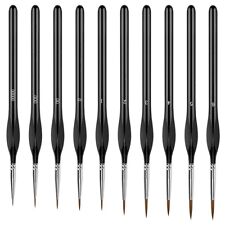 Premium Paint Brushes Set of 10 Miniature Extra Fine Detail Model Craft Nail Art