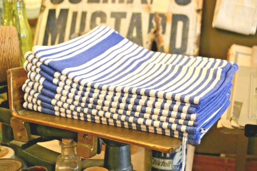 Blue white stripe - white, tea