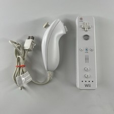 Nintendo Wii Wireless Remote Motion Controller White Official Genuine + Nunchuck