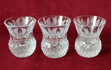 Edinburgh Crystal Thistle Pattern - 3 x Small Tots  / Shot Glasses