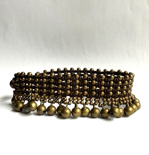 Vintage tribal brass ankle - tribal,