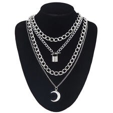 Layered punk chain necklace