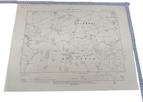 Vintage ordnance survey map - survey,