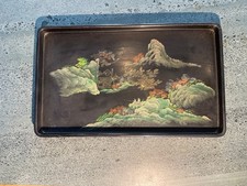 Japanese Lacquer Tray with woodland decoration