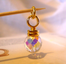 Pocket Watch Chain Ball Fob Rainbow Crystal Vintage 1970s Victorian Revival