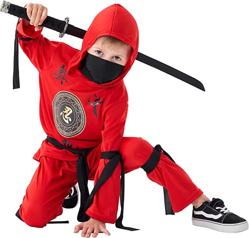 Deluxe red ninja costume with - red,