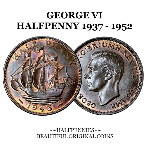 Halfpenny king george - george, vi