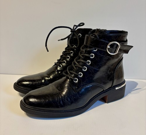 Schuh black faux - faux, leather