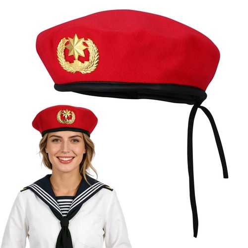 White sailor hat beret caps - white,