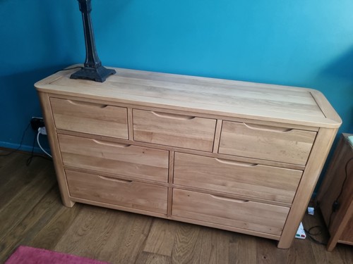 Solid oak wide chest - chest, of