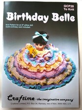 New Original Craftime Birthday Belle 8" Pillow Doll  Knitting  Pattern Gcp28
