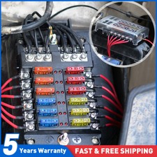 12 Way Blade Fuse Box Block & Auto Marine FuseBox Holder 12V 32V Bus Bar Car Kit
