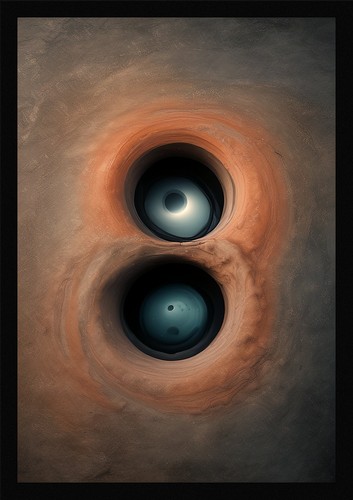Modern black hole framed - black, wall
