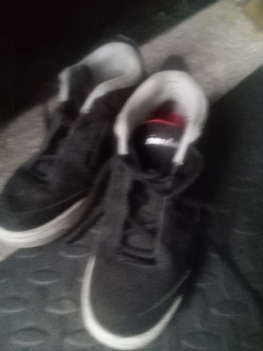 Jordans black white and - , red
