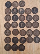 64 Old Pennies. Uk.