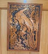 Scottish Copper Repousse Art Framed Wall Hanging Gordon Davidson Lyre Bird
