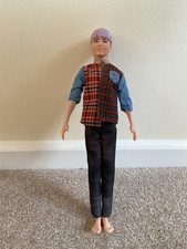 Mattel Barbie's Fashionista Ken Doll with Purple Solid Hair, pre-owned