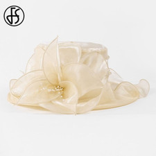 White Wedding Hat Large Wide