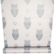 Grey Blue Owl Wallpaper Silver