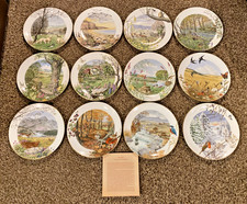 Set of 12 x Royal Worcester Countryside Seasons Peter Barrett Collector Plates