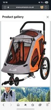 pawhut dog stroller for medium size dog in orange