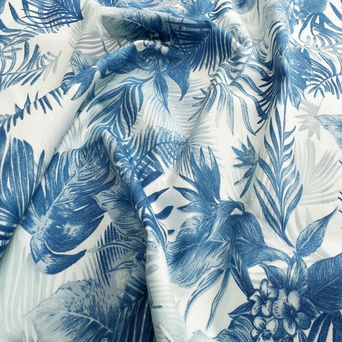 Cotton fabric blue tropical - cotton,
