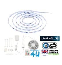 LivarnoLux 5m LED Strip Light 24W – Colour Changing & Multiple Lighting Modes