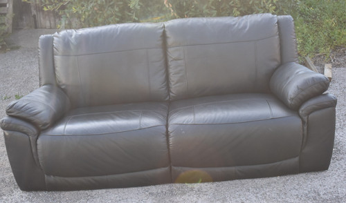 Harveys black leather seater - black, 2