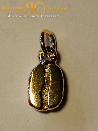 Coffee bean pendant solid - pendant,