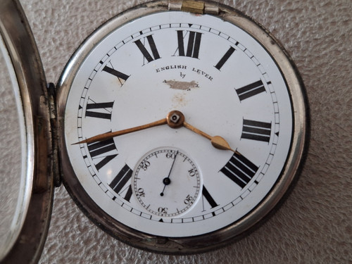 Silver key wind pocket - key-wind, watch