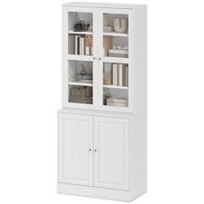 HOMCOM Bookcase with Glass