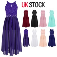 UK Kids Girls Halter Lace