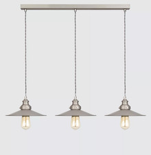 Pendant Ceiling Light John Lewis Tobias 3 bar Metal Silver - No BOX