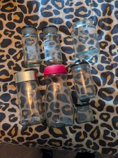7 Glass Jars Various Sizes