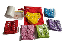 Juicy Bumbles Reusable Nappies With Bamboo Inserts & Liner Infant - Toddler New