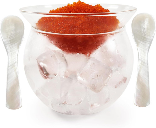 Caviar serving set - serving, glass