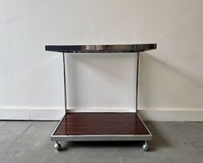 Vintage Chrome Trolley Side Table by Howard Miller